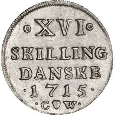 16 Skilling Dansk - Frederik IV back