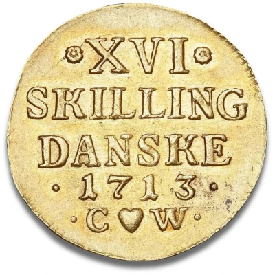 16 Skilling Gold, 2 ducat equivalent Dansk - Frederik IV back