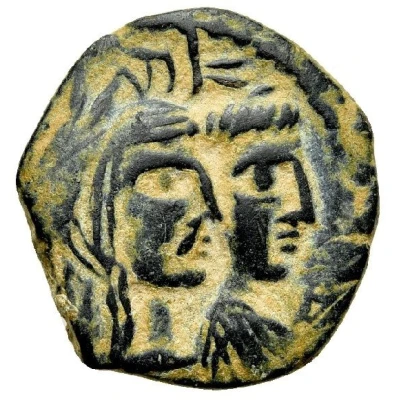 Æ17 - Aretas IV and Shaqilath 9 BC - 40 AD front