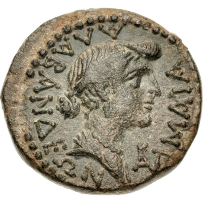 Æ17 - Augustus and Livia ΑΛΑΒΑΝΔΕΩΝ ΜΑΙΑ, ΑΝΤ 27 BC - 14 AD back