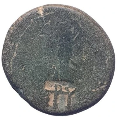 Æ18 - Domitian with countermark "ΠΡY" back