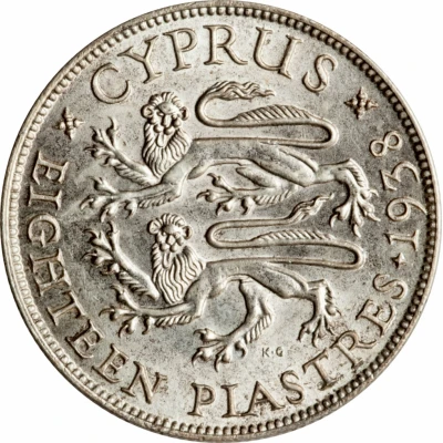 18 Piastres - George VI back