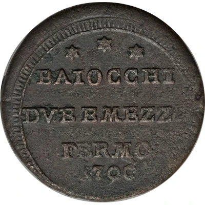 2½ Baiocchi - Pius VI front