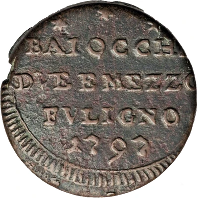 2½ Baiocchi - Pius VI back