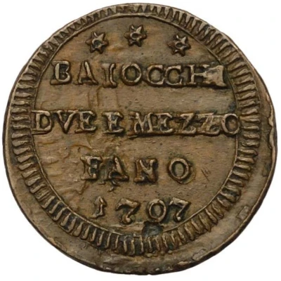 2½ Baiocchi - Pius VI front