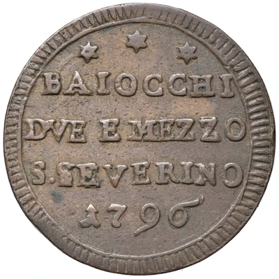 2½ Baiocchi - Pius VI front