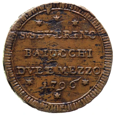 2½ Baiocchi - Pius VI front