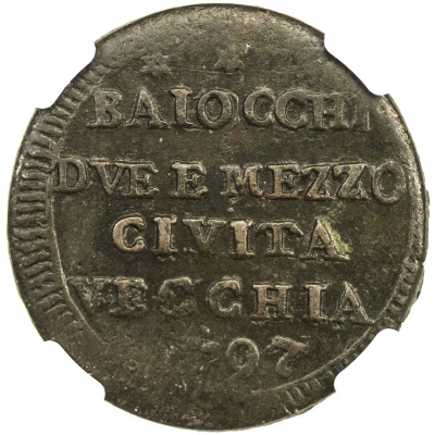 2½ Baiocchi - Pius VI back