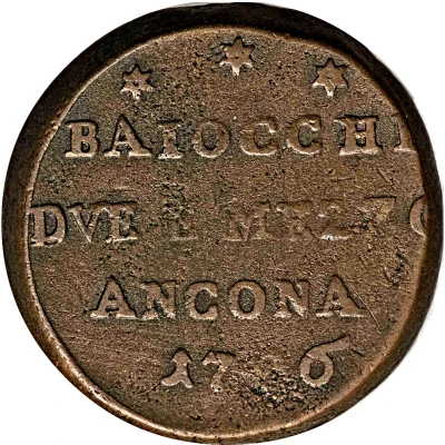 2½ Baiocchi - Pius VI back