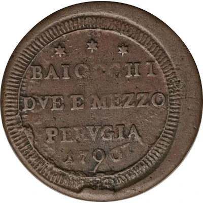 2½ Baiocchi - Pius VI front