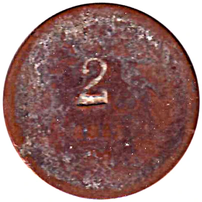 2 Centavos Countermarked - Type back