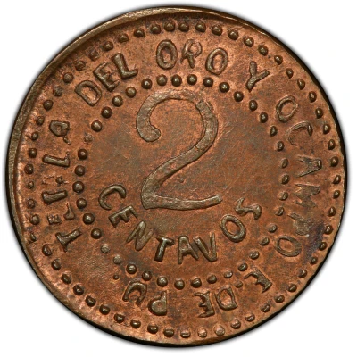 2 Centavos Tetela del Oro y Ocampo back