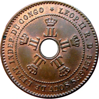 2 Centimes - Léopold II front