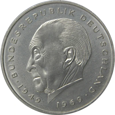 2 Deutsche Mark Konrad Adenauer front