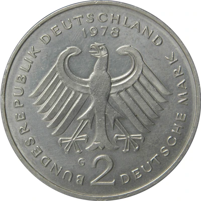 2 Deutsche Mark Konrad Adenauer back