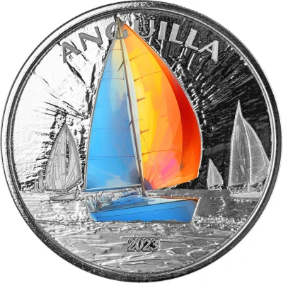 2 Dollars Anguilla Regatta; Coloured back