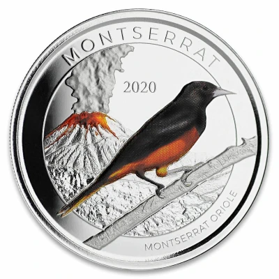 2 Dollars - Elizabeth II Montserrat Oriole; Coloured back