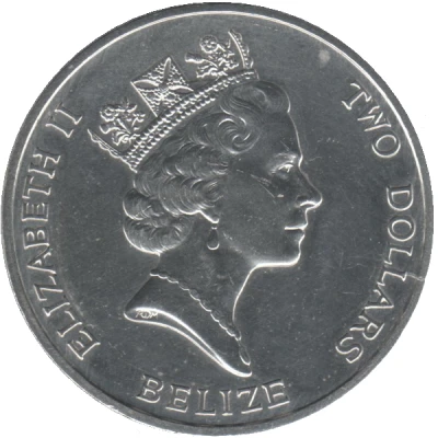 2 Dollars - Elizabeth II Queen Mother; silver proof front