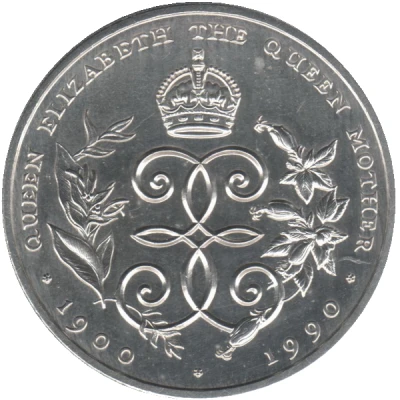 2 Dollars - Elizabeth II Queen Mother; silver proof back