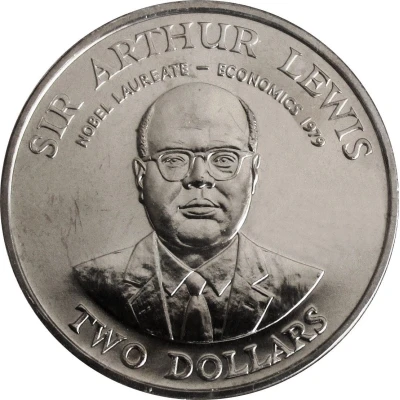 2 Dollars - Elizabeth II Sir Arthur Lewis ND back