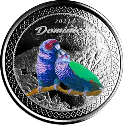 2 Dollars - Elizabeth II Sisserou Parrot; Colourised back