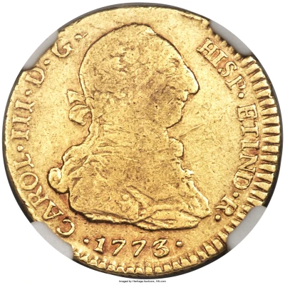 2 Escudos - Charles III front