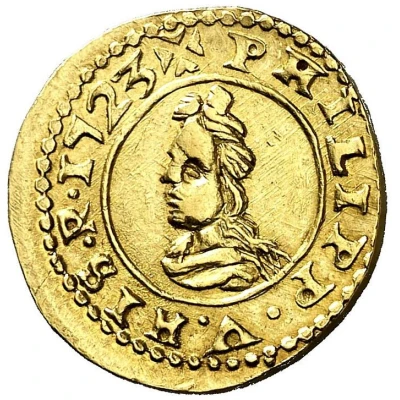 2 Escudos - Philip V bust left front