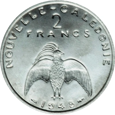 2 Francs Essai aluminium, raised rim back