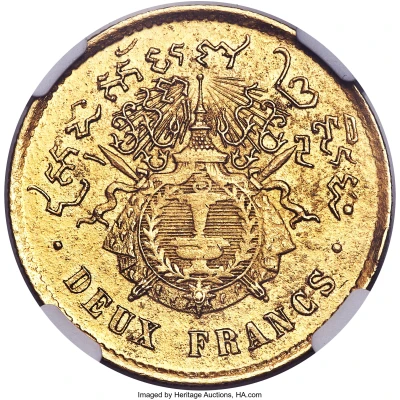 2 Francs - Norodom I Pattern ND back