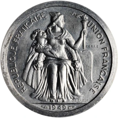 2 Francs Piedfort with essai front