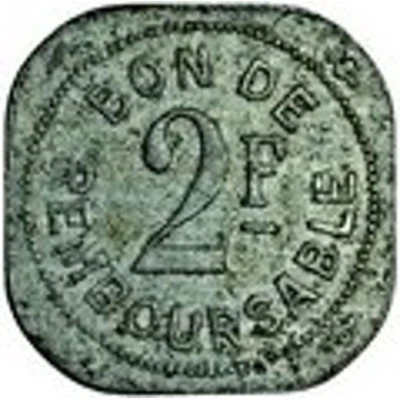 2 Francs Société Anonyme Token Coinage ND back