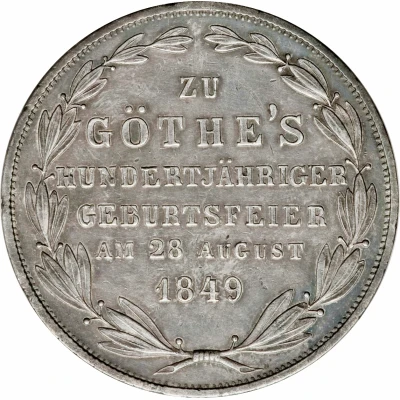 2 Gulden Goethe Centennial back