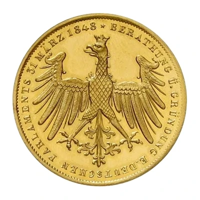 2 Gulden Gold pattern strike; Goethe Centennial front