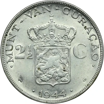 2½ Gulden - Wilhelmina back