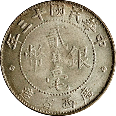 2 Jiao / 20 Cents Kwang-si; with Kuei front