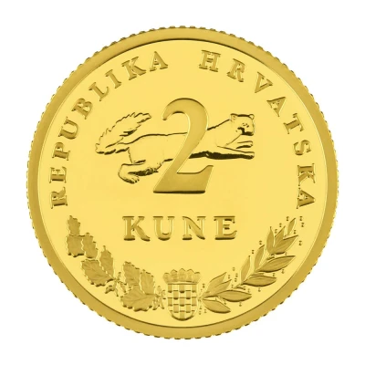 2 Kune Croatian text; Gold front