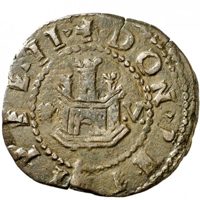 2 Maravedis - Philip II Coruña, low grade billon ND front