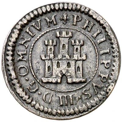 2 Maravedis - Philip III Segovia,billon front