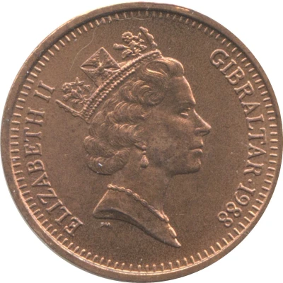 2 Pence - Elizabeth II Europa Point Lighthouse; non-magnetic front