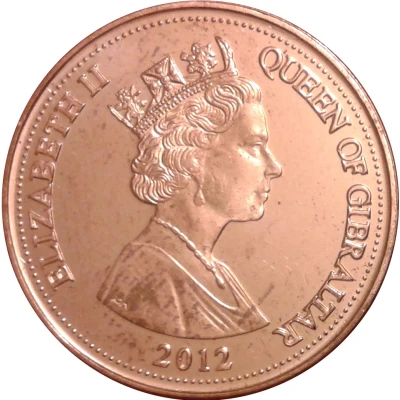 2 Pence - Elizabeth II Operation Torch; smaller bust front