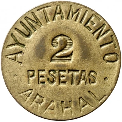 2 Pesetas Arahal ND front