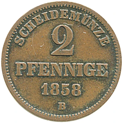 2 Pfennige - Paul Frederick August back