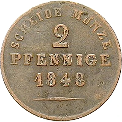 2 Pfennige - Paul Frederick August back