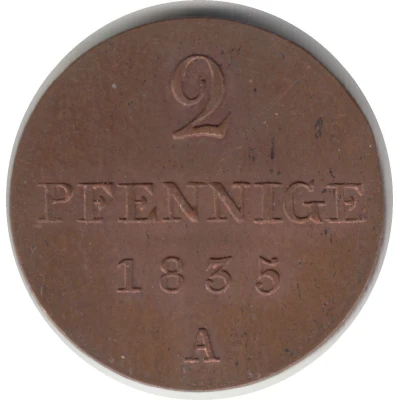 2 Pfennige - William IV back