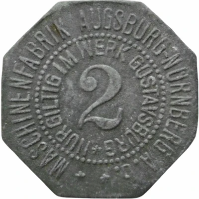 2 Pfennigs - Augsburg (Maschinenfabrik Augsburg-Nürnberg) ND front