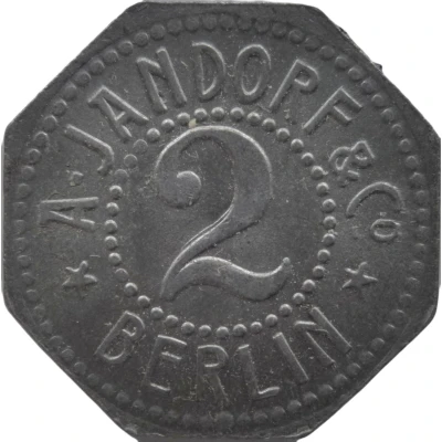 2 Pfennigs - Berlin (A. Jandorf and Co.) ND front