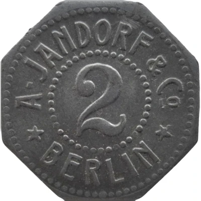 2 Pfennigs - Berlin (A. Jandorf and Co.) ND back