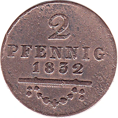 2 Pfennigs - Bernhard II back