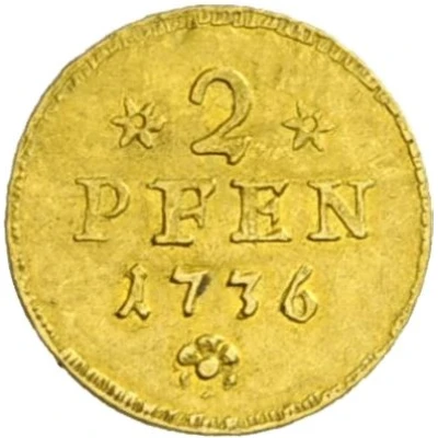 2 Pfennigs - Charles I Gold pattern strike back