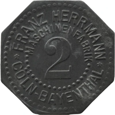 2 Pfennigs - Cöln-Bayenthal (Franz Herrmann Maschinenfabrik) ND front